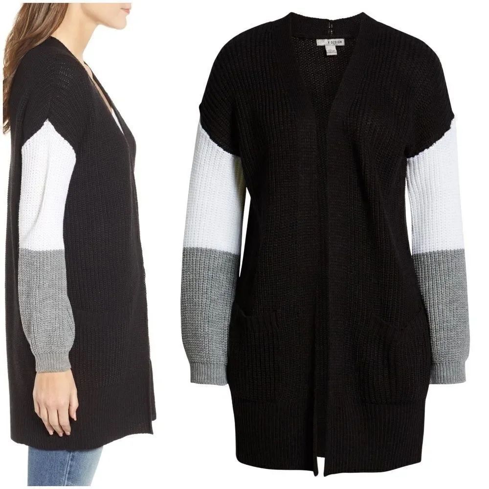 Love by Design Colorblock Cardigan sz Medium - Picture 2 of 8